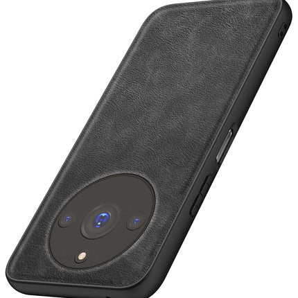 Mobizang Tux Leather Back Cover for Realme 11 Pro / 11 Pro Plus | Slim Shockproof Camera Protection Bumper Case (Black)