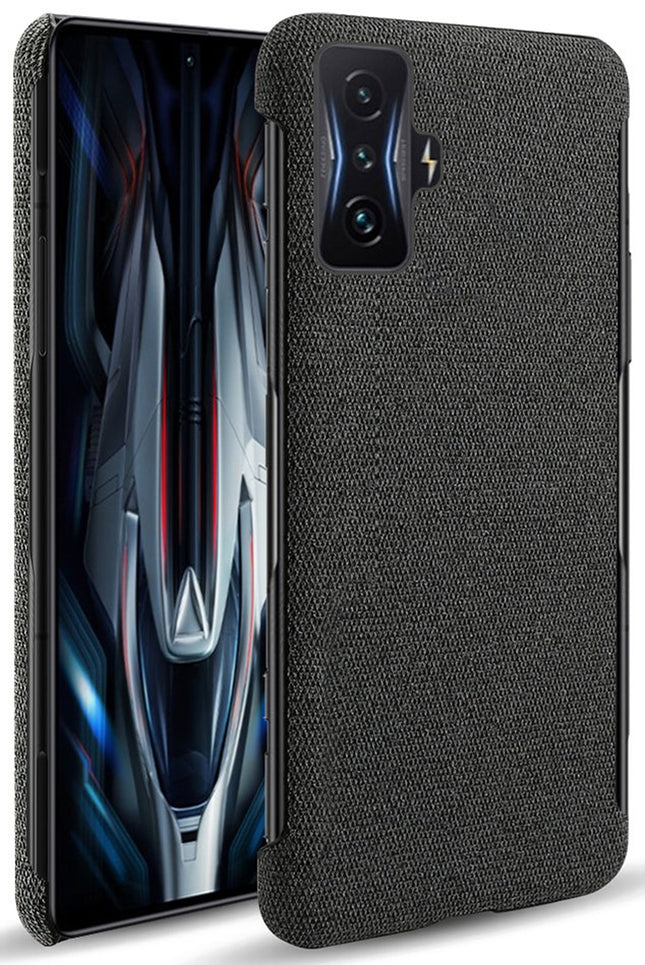Woven Soft Fabric Case for Redmi K50 Gaming Edition Back Cover, Shock Protection Slim Hard Anti Slip Back Cover (Black)