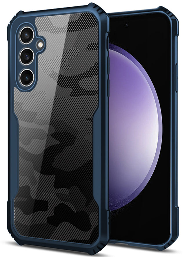 Mobizang Beetle Camouflage Back Cover for Samsung Galaxy A25 (5G) | [Military Grade Protection] Shock Proof Slim Hybrid Bumper Case (Blue)