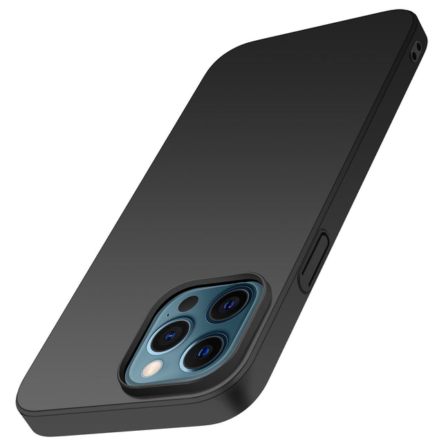 Silk Smooth Finish [Full Coverage] All Sides Protection Slim Back Case Cover for Apple iPhone 13 PRO MAX (6.7 inch) (Black)