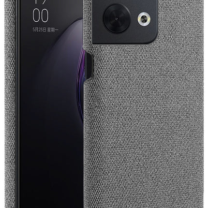 Mobizang Woven Soft Fabric Case for Oppo Reno 8 (5G) Back Cover, Shock Protection Slim Hard Anti Slip Back Cover (Grey)