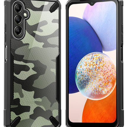 Mobizang Bull Camouflage Back Cover for Samsung Galaxy A25 (5G) | [Military Grade Protection] Shock Proof Slim Hybrid Bumper Case (Black)