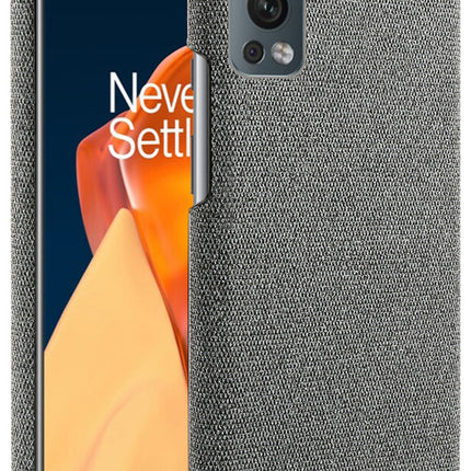 Woven Soft Fabric Case for OnePLus Nord 2 Back Cover, Shock Protection Slim Hard Anti Slip Back Cover (Grey)