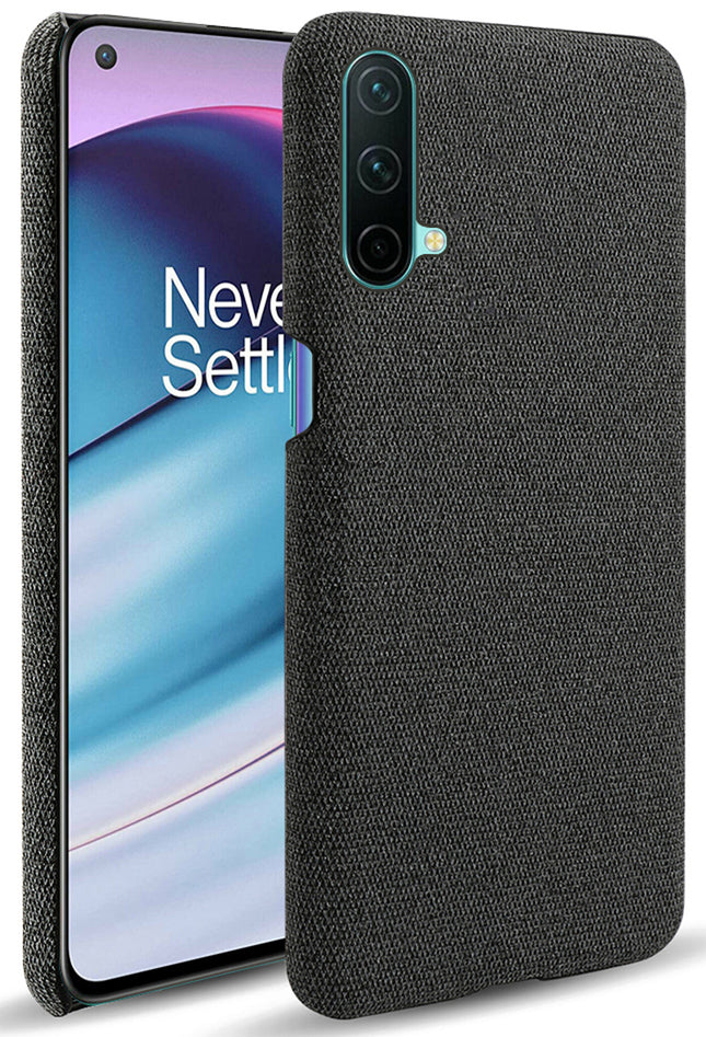 Woven Soft Fabric Case for OnePlus Nord CE (5G) /One Plus Nord CE (5G) Back Cover, Shock Protection Slim Hard Anti Slip Back Cover (Black)