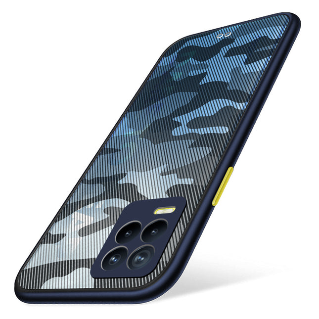 Camouflage Paper Thin Back Cover For Realme 8 Pro / Realme 8 (4G) , Super Slim Matte Translucent Full Protection Back Case (Blue)