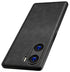 Mobizang Tux Leather Back Cover for Vivo V29E | Slim Shockproof Camera Protection Bumper Case (Black)