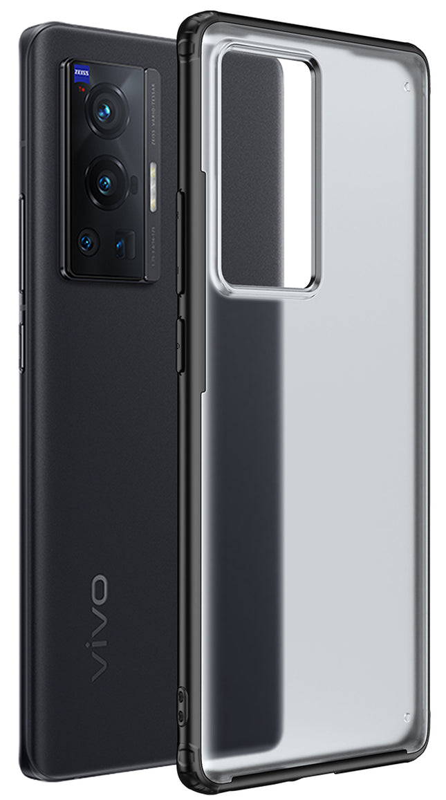 Shield Frosted Acrylic Back Shock Proof Case Cover for Vivo X70 PRO (Black)