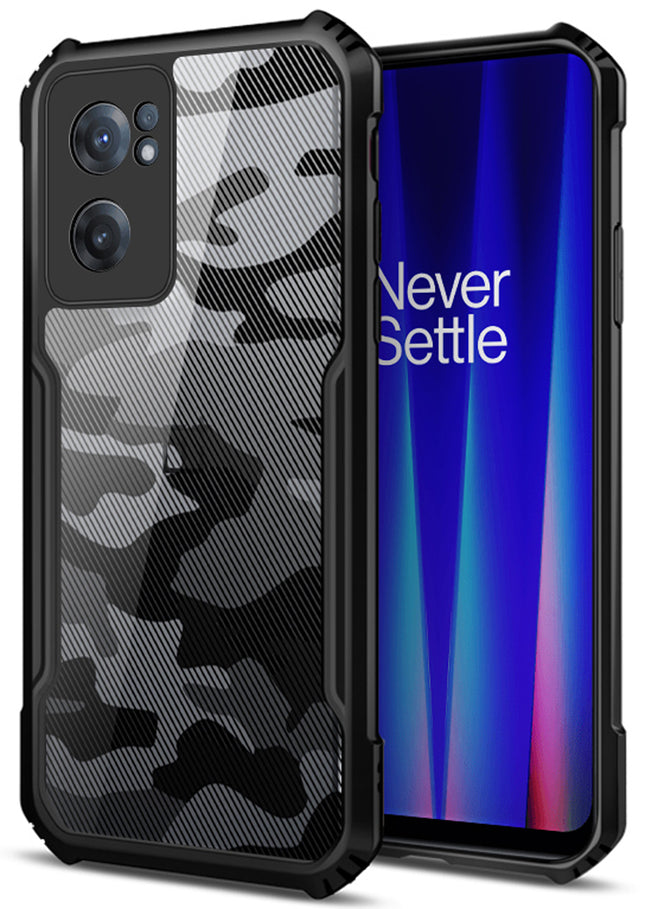 Beetle Camouflage for OnePlus Nord CE 2 Back Case, [Military Grade] Shockproof Slim Hybrid Cover (Black)