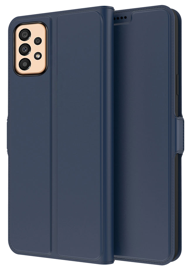 Mobizang Noble Slim Magnetic Leather Flip Case Cover for Samsung Galaxy A73 (5G) (Blue)