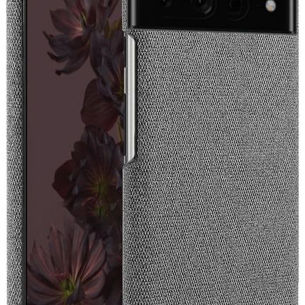 Mobizang Woven Soft Fabric Case for Google Pixel 7 Pro Back Cover, Shock Protection Slim Hard Anti Slip Back Cover (Grey)