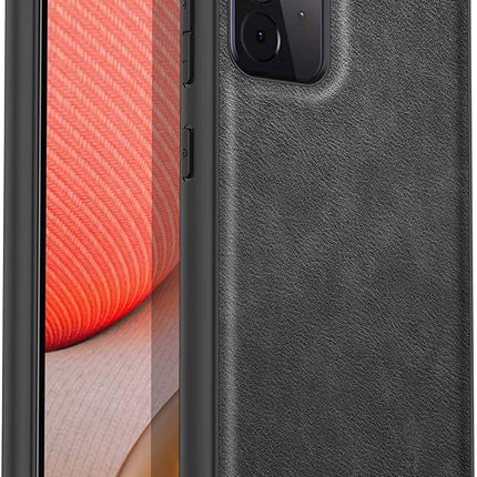 Tux Back Case for Samsun Galaxy A52 , Slim Leather Case with Soft Edge Shockproof Back Cover (Black)