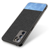 Soft Fabric & Leather Hybrid Protective Case Cover for Oppo Reno 6 (Black,Blue)