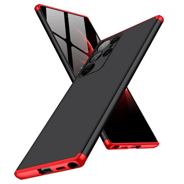 Double Dip Full 360 Protection Back Case Cover for Samsung Galaxy S22 Ultra (Red ,Black)