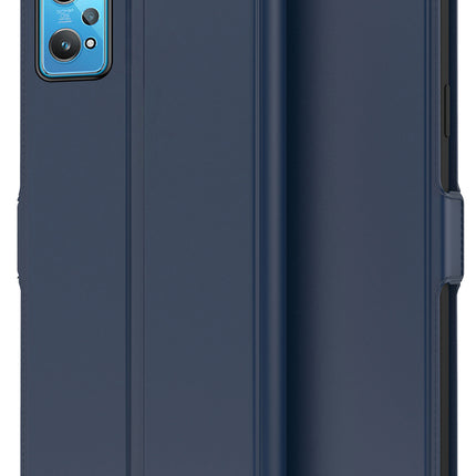 Noble Slim Flip Cover for Realme GT 2 , Magnetic and Card Holder Stand Leather Flip Wallet Case (Blue)