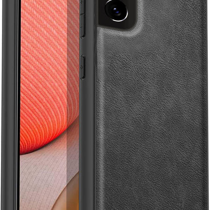 Tux Back Case For Samsung Galaxy S21 FE , Slim Leather Case with Soft Edge Shockproof Back Cover (Black)
