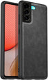 Tux Back Case For Samsung Galaxy S21 FE , Slim Leather Case with Soft Edge Shockproof Back Cover (Black)