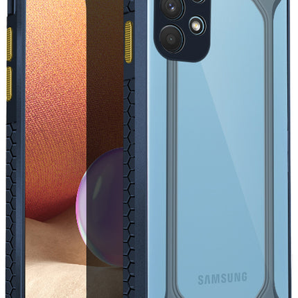 Unicorn for Samsung Galaxy A72 Clear Back Case, [Military Grade Protection] Shock Proof Slim Hybrid Bumper Cover (Blue)