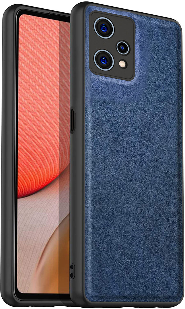 Tux Back Case for Realme 9 Pro Plus, Slim Leather Case with Soft Edge Shockproof Back Cover (Blue)
