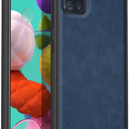 Tux Back Case For Samsung Galaxy A51 , Slim Leather Case with Soft Edge Shockproof Back Cover (Blue)
