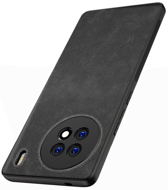 Mobizang Tux Back Case for Vivo X90 (5G) | Slim Leather Shockproof Camera Protection Back Cover (Black)