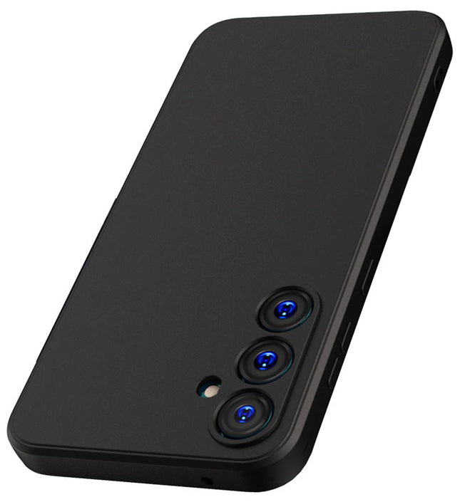 Mobizang Matte Protective Lens Flexible Back Cover for Samsung Galaxy S23 FE | Slim Silicone with Soft Lining Shockproof Full Body Bumper Case (Black)