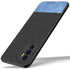 Soft Fabric & Leather Hybrid Protective Case Cover for Vivo V23E (Black ,Blue)
