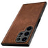 Mobizang Tux Leather Back Cover for Samsung Galaxy S24 Ultra | Slim Shockproof Camera Protection Bumper Case (Brown)