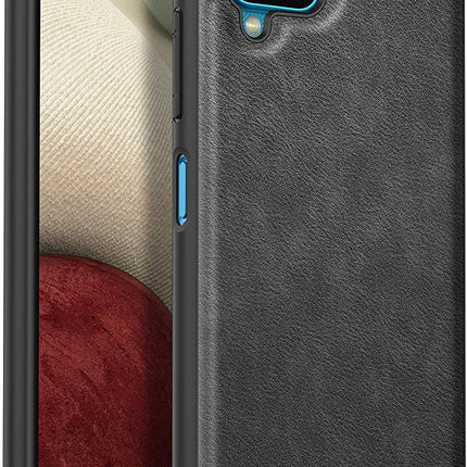 Tux Back Case for Samsung Galaxy A22 (4G) , Slim Leather Case with Soft Edge Shockproof Back Cover (Black)
