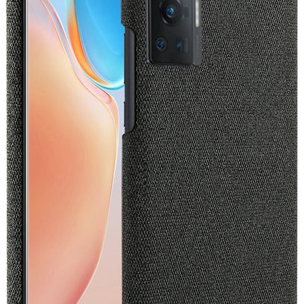 Woven Soft Fabric Case for Vivo X70 PRO Back Cover, Shock Protection Slim Hard Anti Slip Back Cover (Black)
