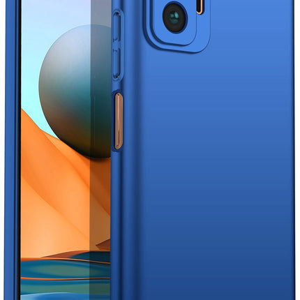 Silk Smooth Finish [Full Coverage] All Sides Protection Slim Back Cover For Xiaomi Redmi Note 10 Pro /  Note 10 Pro Max (Blue)