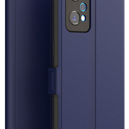 Mobizang Noble Slim Magnetic Leather Flip Case Cover for Realme GT NEO 3T , Magnetic and Card Holder Stand Leather Flip Wallet Case (Blue)