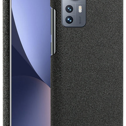 Mobizang Woven Soft Fabric Case for Xiaomi 12 Pro (5G) Back Cover,  Shock Protection Slim Hard Anti Slip Back Cover (Black)