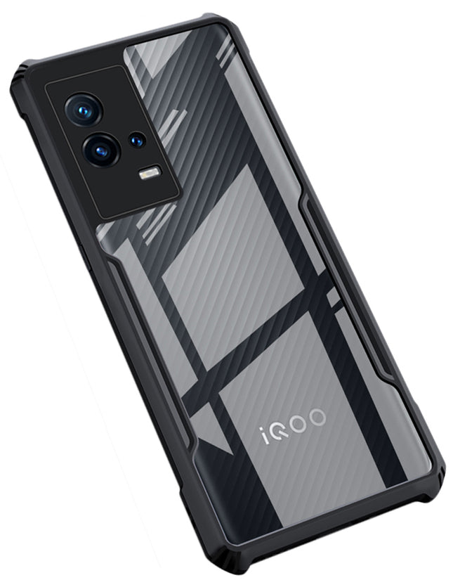 Beetle for Vivo IQOO 9 Back Case, [Military Grade] Shockproof Slim Hybrid Cover (Black)