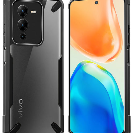 Mobizang Bull Back Cover for Vivo V25 Pro (5G) , [Military Grade Protection] Shock Proof Slim Hybrid Bumper Case (Black)