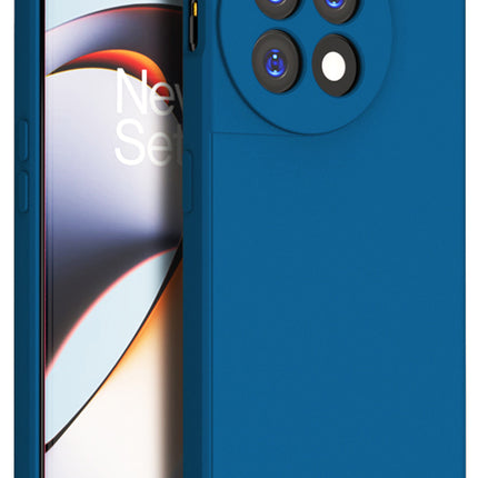 Mobizang Matte Protective Lens Flexible Back Cover for OnePlus 11R | Slim Silicone with Soft Lining Shockproof Full Body Bumper Case (Blue)