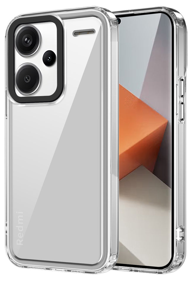 Mobizang Warrior Acrylic Clear Back Cover For Redmi Note 13 PRO PLUS | Slim Shockproof [Military Grade Protection] Hybrid Bumper Case (Clear Sides)