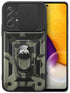 Tank Back Cover for Samsung Galaxy A73 (5G) , Inbuilt Ring + Slider Shockproof Lens Protection Case (Black)