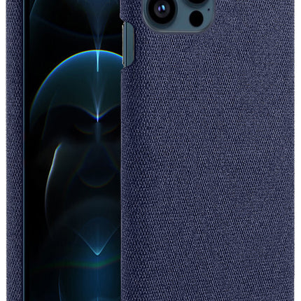 Woven Soft Fabric Case for Apple iPhone 13 Pro Max  Back Cover, Shock Protection Slim Hard Anti Slip Back Cover (Blue)
