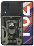 Tank Back Cover for Samsung Galaxy F62 , Inbuilt Ring & Slider [Military Grade Protection] Shockproof Lens Protection Case (Black)