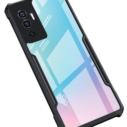 Beetle for Vivo V23E Back Case, [Military Grade Protection] Shock Proof Slim Hybrid Bumper Cover (Black)