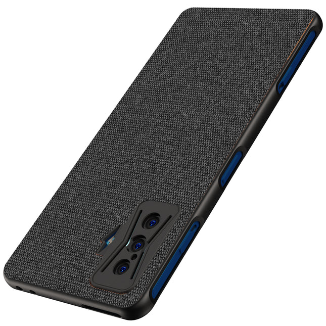 Soft Fabric Hybrid Protective Back Case Cover for Redmi K50 Gaming Edition (Black)