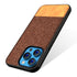 Soft fabric & Leather Hybrid Protective Case Cover for Apple iphone 13 Pro Max (Brown)