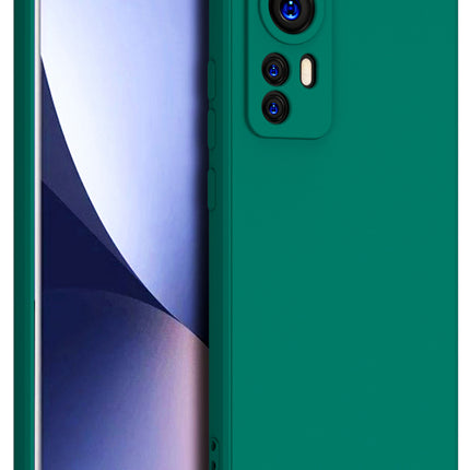 Matte Lens Protective Shockproof Flexible Back Cover for Xiaomi 12 PRO (5G), Slim Silicone with Soft Lining Shockproof Flexible Full Body Bumper Case (Green)