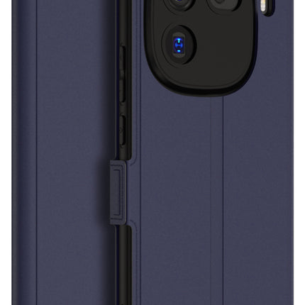 Mobizang Noble Slim Magnetic Leather Flip Case Cover for Iqoo 12 (5G) | Card Holder Stand Leather Flip Wallet Case (Blue)