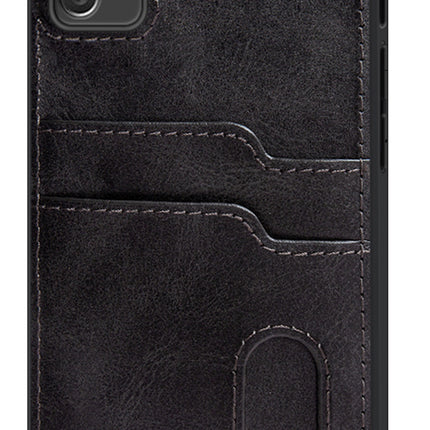 Mobizang Duo Wallet Back Case for Samsung Galaxy A73 (5G) , Slim Protective PU Leather Cover With Dual Inbuilt Card Pockets (Black)