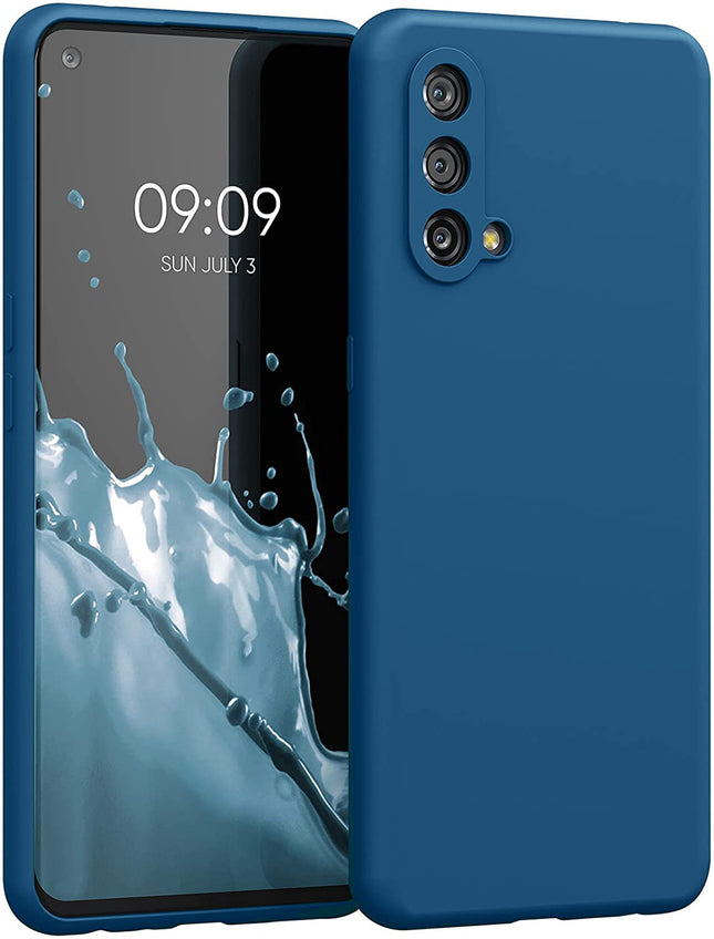 Matte Lens Protective Back Cover for OnePlus Nord CE (5G) / One Plus Nord CE (5G) , Slim Silicone with Soft Lining Shockproof Flexible Full Body Bumper Case , Blue