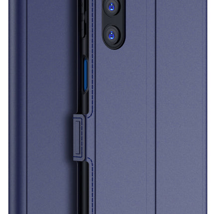 Mobizang Noble Slim Magnetic Leather Flip Case Cover for Samsung Galaxy F54 / M54 (5G) | Card Holder Stand Leather Flip Wallet Case (Blue)