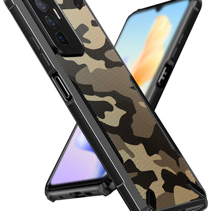 Mobizang Bull Camouflage Back Cover for Vivo V23E (5G), Shockproof Slim Hybrid Clear Case (Black)