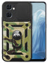 Mobizang Tank Back Cover for Oppo Reno 7 (5G), Inbuilt Ring + Slider Shockproof Lens Case (Green)