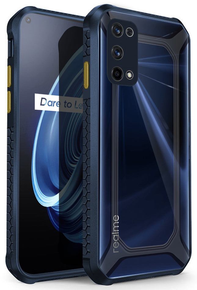 Unicorn for Realme X7 Pro Clear Back Case, [Military Grade Protection] Shock Proof Slim Hybrid Bumper Cover (Blue)